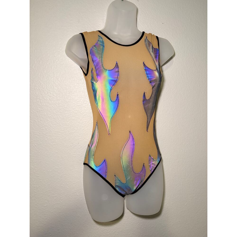 Neva Nude Rainbow Reflective Bodysuit - Size S